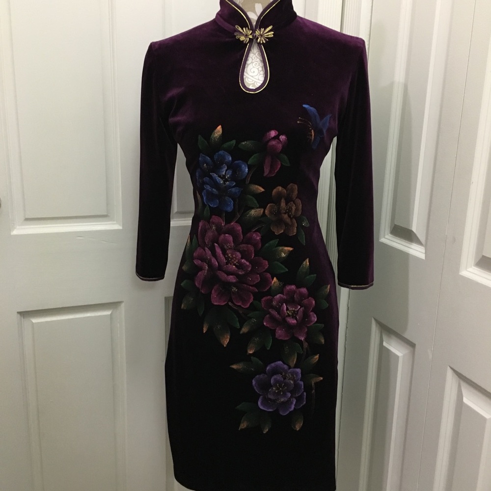 Elegant Purple Floral Maxi Dress